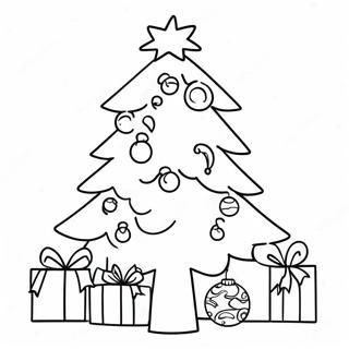 Easy Christmas Tree Coloring Page | Easy Christmas coloring page