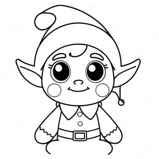 Cute Christmas Elf Coloring Page | Easy Christmas coloring page