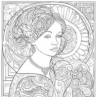 Gustav Klimt Coloring Page | Gustav Klimt coloring page