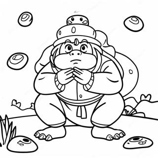 Jiraiya Summoning Toads Coloring Page | Jiraiya coloring page