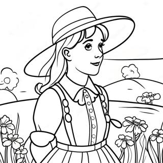 Page à colorier d'Anne des maisons aux pignons verts | Page de coloriage Anne des Green Gables