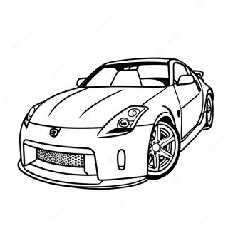 Nissan 350z Sports Car Coloring Page | 350z coloring page