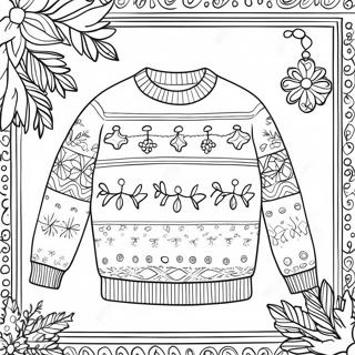 Christmas Sweater Coloring Page | Christmas Sweater coloring page