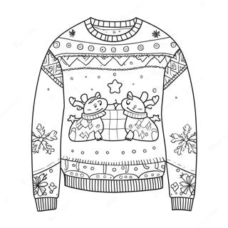 Festive Christmas Sweater Coloring Page | Christmas Sweater coloring page