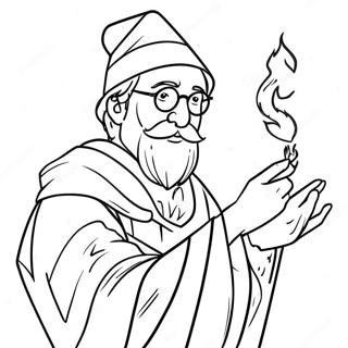 Hogwarts Legacy Wizard Casting Spell Coloring Page | Hogwarts Legacy coloring page