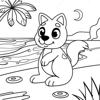 Bluey Beach Coloring Page | Bluey Beach coloring page