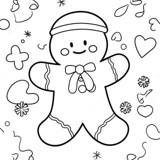 Festive Gingerbread Man Coloring Page | Christmas Cookies coloring page