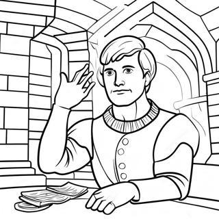 Tragic Hamlet in the Castle Coloring Page | Hamlet coloring page