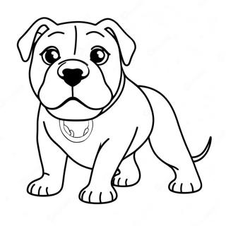 Playful American Bulldog Coloring Page | American Bulldog coloring page