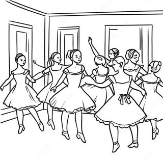 Degas Famous Dance Class Coloring Page | Degas coloring page