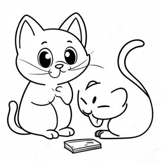 Cat and Mouse Coloring Page | Cat and Mouse coloring page