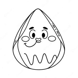 Cute Hershey Kiss with Smiley Face Coloring Page | Hershey Kiss coloring page