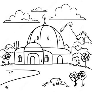 Beautiful Turkey Landscape Coloring Page | Turkey Country coloring page