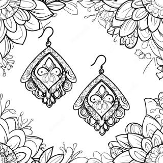 Earrings Coloring Page | Earrings coloring page