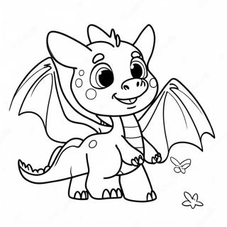 Cute Wish Dragon Flying Coloring Page | Wish Dragon coloring page