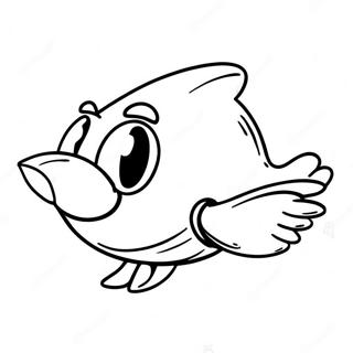 Bullet Bill Flying High Coloring Page | Bullet Bill coloring page