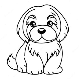 Cute Havanese Puppy Coloring Page | Havanese coloring page