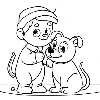 Oliver und Dodger spielen zusammen Ausmalbild | Oliver und Company Ausmalbild