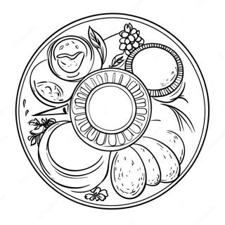 Pesach Seder Plate Coloring Page | Pesach coloring page