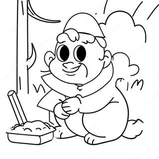 Colorful Afikoman Hiding Coloring Page | Pesach coloring page