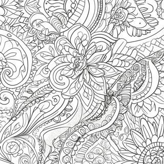 Colorful Scarf Patterns Coloring Page | Scarf coloring page