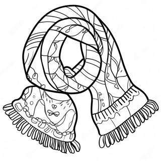Warm Winter Scarves Coloring Page | Scarf coloring page