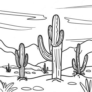 Southwest Desert Landscape Coloring Page | Southwest coloring page
