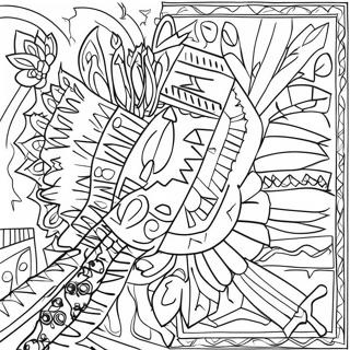 Colorful Southwest Native American Patterns Coloring Page | Southwest coloring page