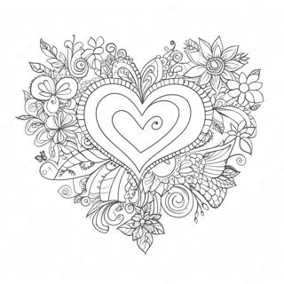 Colorful Heartspring Doodles Coloring Page | Heartsping coloring page