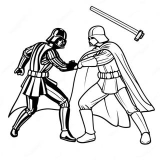 Luke Skywalker vs Darth Vader Epic Battle Coloring Page | Luke Skywalker vs Darth Vader coloring page
