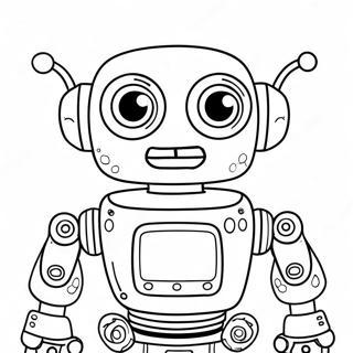 Geeky Robot Coloring Page | Nerdy coloring page