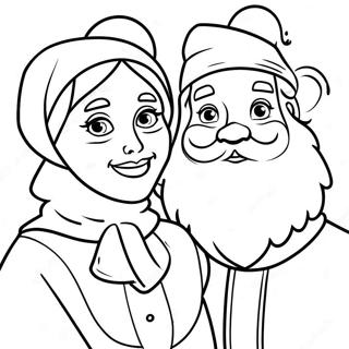 Santa Claus and Mrs. Claus Coloring Page | Santa and Mrs Claus coloring page