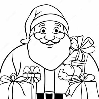 Jolly Santa Claus with Gifts Coloring Page | Santa and Mrs Claus coloring page
