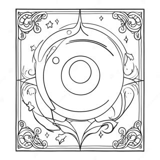 Moon Tarot Card Coloring Page | Moon Tarot Card coloring page