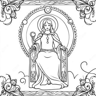 Mystical Moon Tarot Card Coloring Page | Moon Tarot Card coloring page