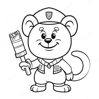 Cheerful College Mascot Coloring Page | College Mascot coloring page