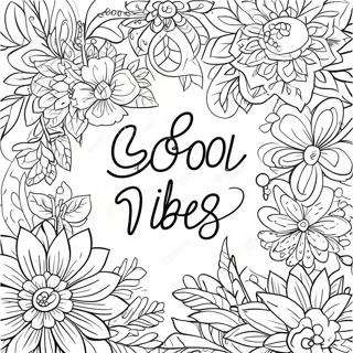 Good Vibes Only Inspirational Quotes Coloring Page | Good Vibes Only coloring page