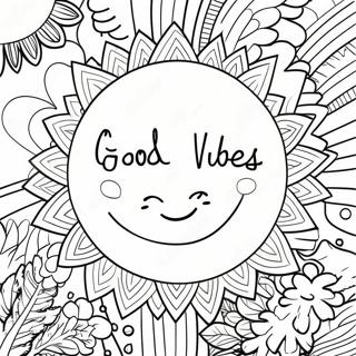 Good Vibes Only Happy Sunshine Coloring Page | Good Vibes Only coloring page