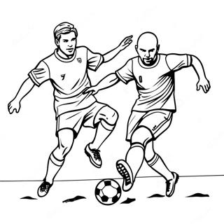 Exciting Soccer Match Coloring Page | Soccer Player coloring page