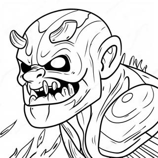 Angry Mutant Creeper Coloring Page | Minecraft Mutant Creeper coloring page
