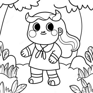 Monster Girl Magical Forest Coloring Page | Monster Girl coloring page