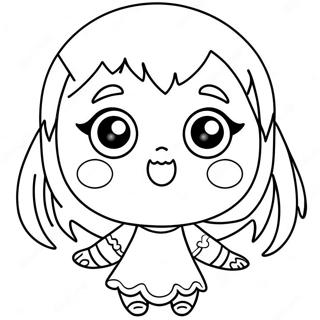 Cute Monster Girl with Big Eyes Coloring Page | Monster Girl coloring page