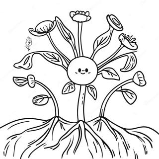 Vibrant Seed Germination Coloring Page | Plant Life Cycle coloring page
