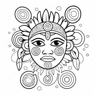 Colorful Taino Symbols Coloring Page | Taino Puerto Rico coloring page
