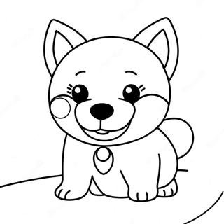 Playful Shiba Inu Coloring Page | Shiba Inu coloring page