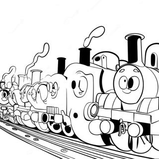 Thomas och Vänner Alla Motorer Kör Målarbild | Thomas och vänner All Engines Go målarbild
