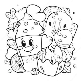 Magical Disney Treats Coloring Page | Disney Food coloring page