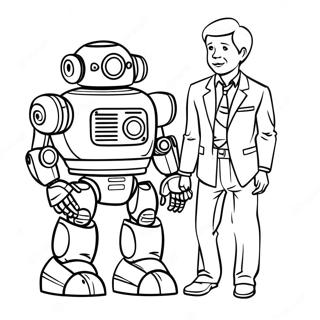 Ron and His Robot Coloring Page | Ron's Gone Wrong coloring page