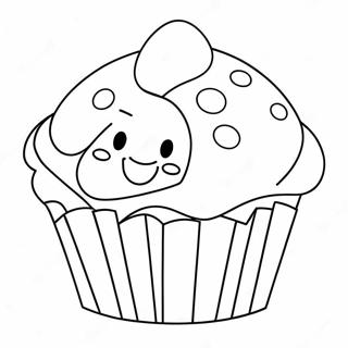 Happy Bluey Muffin Coloring Page | Bluey Muffin coloring page