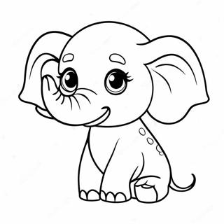 Cute Baby Elephant Coloring Page | E is for Elephant coloring page